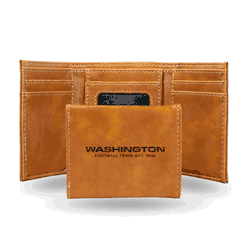 Washington Commanders Laser Engraved Trifold Wallet - Brown