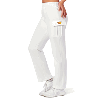 Washington Commanders NFL Kadi Cargo Straight Fleece Pants White Medium