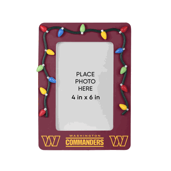 Washington Commanders Picture Frame with Holiday Lights
