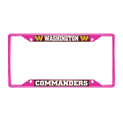 Washington Commanders Pink Metal License Plate Frame - 6.25"x12.25"