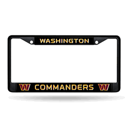 Washington Commanders Primary Black Chrome Frame with Plastic Inserts 12" x 6" Car/Truck Auto Accessory