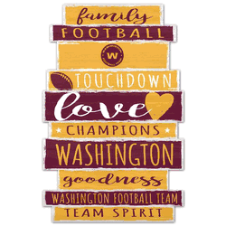 Washington Commanders Sign 11x17 Wood Family Word Design