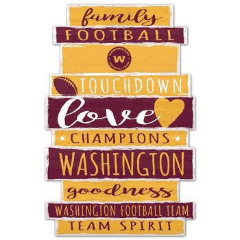 Washington Commanders Sign 11x17 Wood Family Word Design