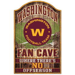Washington Commanders Sign 11x17 Wood Fan Cave Design