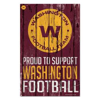 Washington Commanders Sign 11x17 Wood Proud to Support Design