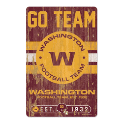 Washington Commanders Sign 11x17 Wood Slogan Design
