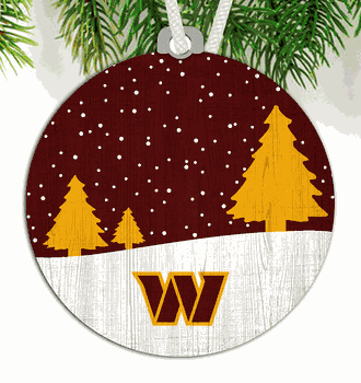 Washington Commanders Snow Scene Ornament