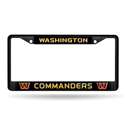 Washington Commanders Standard Black Chrome Frame with Plastic Inserts 12" x 6" Car/Truck Auto Accessory