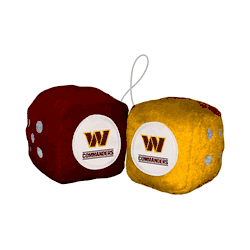 Washington Commanders Team Color Fuzzy Dice Dcor 3" Set
