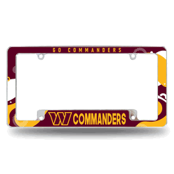 Washington Commanders Wave 12" x 6" Chrome All Over Automotive License Plate Frame