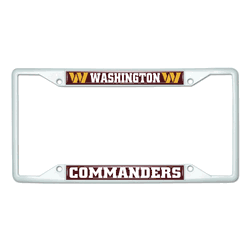 Washington Commanders White Metal License Plate Frame - 6.25"x12.25"