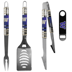 Washington Huskies 3 pc BBQ Set and Bottle Opener