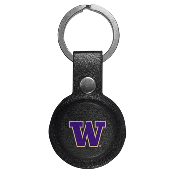 Washington Huskies AirTag Compatible Leather Key Chain