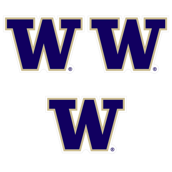 Washington Huskies Auto Decal 3 Pack
