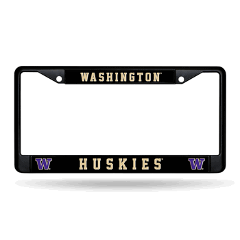 Washington Huskies Standard Black Chrome Frame with Plastic Inserts 12