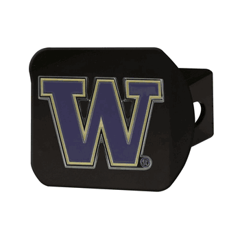Washington Huskies Black Metal Hitch Cover - 3D Color Emblem