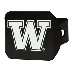 Washington Huskies Black Metal Hitch Cover with Metal Chrome 3D Emblem
