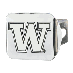 Washington Huskies Chrome Metal Hitch Cover with Chrome Metal 3D Emblem