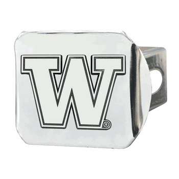 Washington Huskies Chrome Metal Hitch Cover with Chrome Metal 3D Emblem