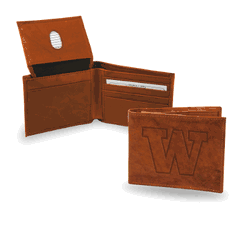 Washington Huskies  Genuine Leather Billfold Wallet - 3.25" x 4.25" - Slim Style