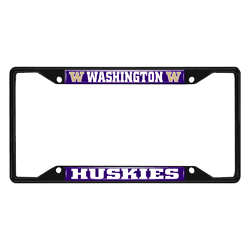 Washington Huskies Metal License Plate Frame Black Finish