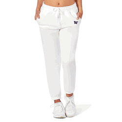 Washington Huskies NCAA Kadi Side Pocket Joggers White Medium