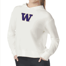 Washington Huskies NCAA Kadi Waffle Hoodie Coconut Cream Medium