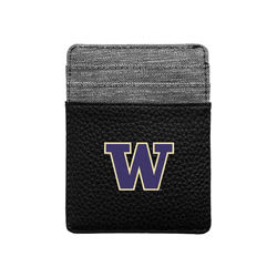 Washington Huskies Pebble Front Pocket Wallet Black