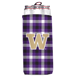 Washington Huskies Plaid Insulated Slim Can Sleeve
