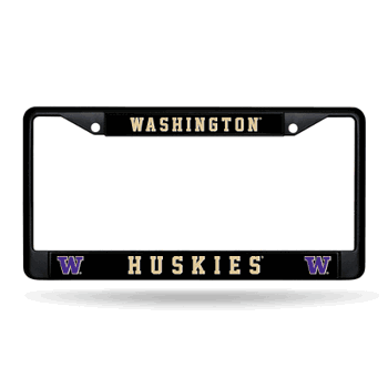 Washington Huskies Primary Black Chrome Frame with Plastic Inserts 12