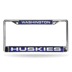 Washington Huskies Purple 12" x 6" Laser Cut Chrome Frame