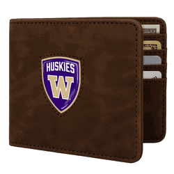 Washington Huskies Shield Wallet - Brown