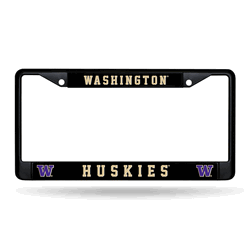 Washington Huskies Standard Black Chrome Frame with Plastic Inserts 12" x 6" Car/Truck Auto Accessory