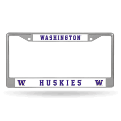Washington Huskies Standard Chrome Frame with Plastic Inserts 12" x 6" Car/Truck Auto Accessory