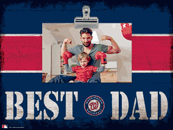 Washington Nationals 10" x 8" Best Dad with Stripe Clip Frame