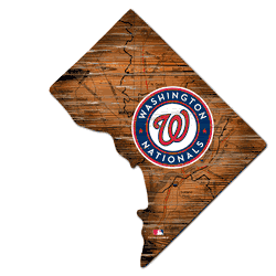 Washington Nationals 24in. Distressed State w/Logo Sign