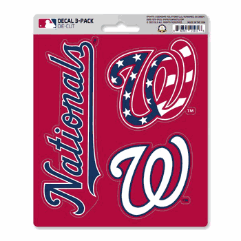 Washington Nationals 3 Piece Decal Sticker Set