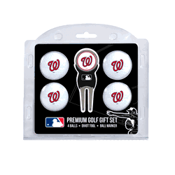 Washington Nationals 4 Ball Gift Set + Divot Tool & Marker
