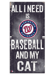 Washington Nationals Baseball and My Cat 6x12 Sign