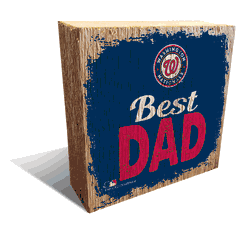 Washington Nationals Best Dad 6x6 Wood Block