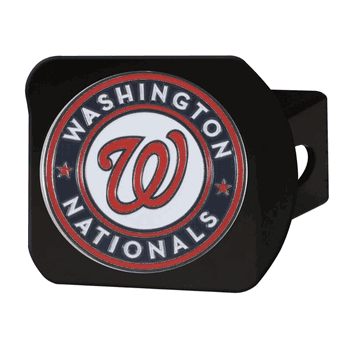 Washington Nationals Black Metal Hitch Cover - 3D Color Emblem
