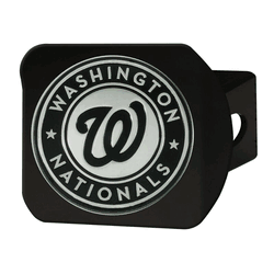 Washington Nationals Black Metal Hitch Cover with Metal Chrome 3D Emblem