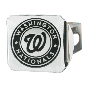 Washington Nationals Chrome Metal Hitch Cover with Chrome Metal 3D Emblem
