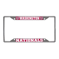 Washington Nationals Chrome Metal License Plate Frame, 6.25in x 12.25in