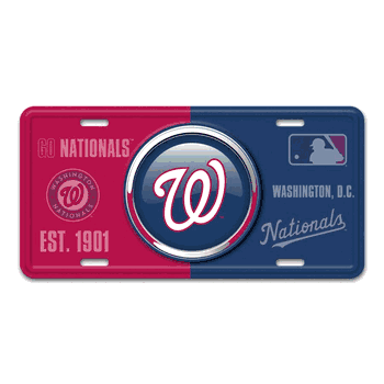 Washington Nationals Embossed Metal License Plate