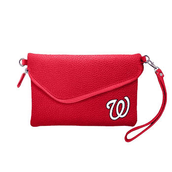 Washington Nationals Fold Over Crossbody Pebble Light Red