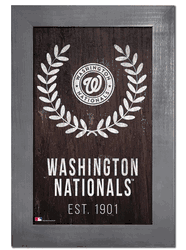 Washington Nationals Laurel Wreath 11x19 Sign