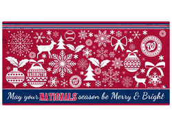 Washington Nationals Merry and Bright 6x12 Sign