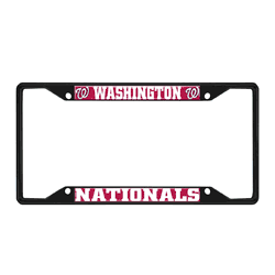Washington Nationals Metal License Plate Frame Black Finish
