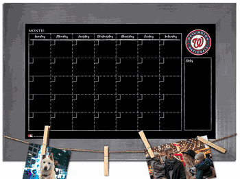 Washington Nationals Monthly Chalkboard with frame & clothespins 11x19 Sign
